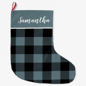 Moderne blauwe speldenstaart en noem grote kerstst grote kerstsok (Voorkant)