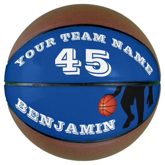 Moderne Blauwe Speler Teamnaam Nummer Basketbal (Voorkant)