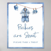 Moderne Blauwe Spijkerbroek Baby's zijn Schattig Poster (Voorkant)