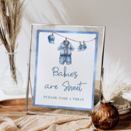 Moderne Blauwe Spijkerbroek Baby's zijn Schattig Poster