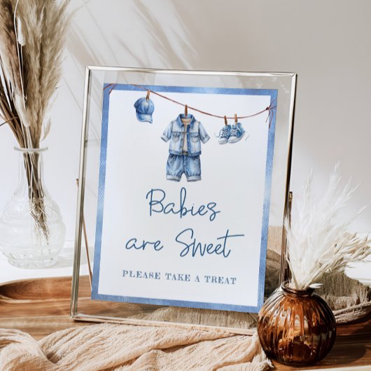 Moderne Blauwe Spijkerbroek Baby's zijn Schattig Poster