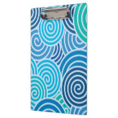 Moderne Blauwe Spiraalpatroon Klembord (Links)