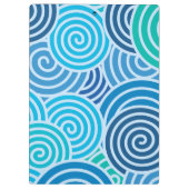 Moderne Blauwe Spiraalpatroon Klembord (Achterkant)