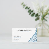 Moderne Blauwe Splash Commerciële Reiniging Visitekaartje (Staand voorkant)