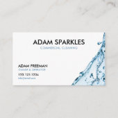 Moderne Blauwe Splash Commerciële Reiniging Visitekaartje (Voorkant)