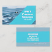 Moderne, blauwe stekelbuis waterval visitekaartje (Voorkant / Achterkant)