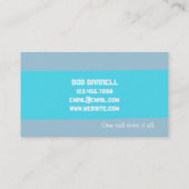 Moderne, blauwe stekelbuis waterval visitekaartje (Achterkant)