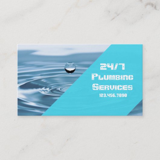 Moderne, blauwe stekelbuis waterval visitekaartje (Voorkant)