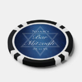 Moderne Blauwe Ster van David Aangepaste Bar Mitsw Poker Chips (Enkel)