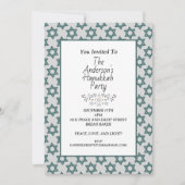 Moderne Blauwe Ster van David Chanoeka Dag Party Kaart (Voorkant)