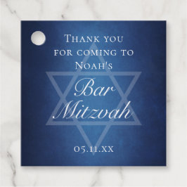 Moderne Blauwe Ster van David Formele Bar Mitzvah  Bedankjes Labels