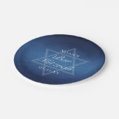 Moderne Blauwe Ster van David Formele Bar Mitzvah Papieren Bordje (Gekanteld)