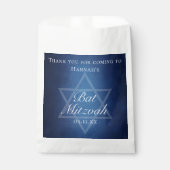 Moderne Blauwe Ster van David Formele Bat Mitzvah  Bedankzakje (Voorkant)