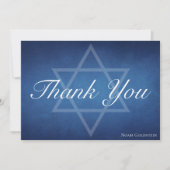 Moderne Blauwe Ster van David Gepersonaliseerde Ba Bedankkaart (Voorkant)