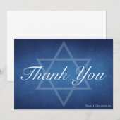 Moderne Blauwe Ster van David Gepersonaliseerde Ba Bedankkaart (Voorkant / Achterkant)