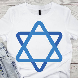 Moderne Blauwe Ster van David T-shirt