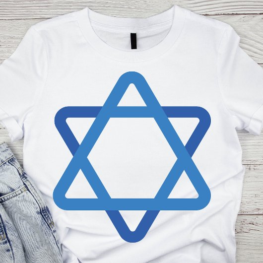 Moderne Blauwe Ster van David T-shirt