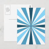 Moderne blauwe strepen briefkaart (Voorkant / Achterkant)