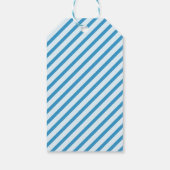 Moderne blauwe strepen dank u Baby shower Cadeaulabel (Achterkant)