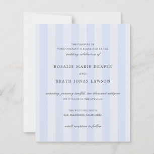 Moderne blauwe strepen Elegante budget bruiloft ui