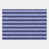 Moderne blauwe strepen en Stippen Inpakpapier Vel (Voorkant)