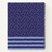 Moderne blauwe strepen en Stippen op maat Notitieboek (Achterkant)