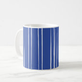 Moderne blauwe strepen koffiemok (Voorkant links)