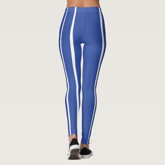 Moderne blauwe strepen leggings (Achterkant)