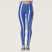 Moderne blauwe strepen leggings (Voorkant)