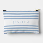 Moderne Blauwe Strepen Naam Etui (Achterkant)