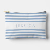 Moderne Blauwe Strepen Naam Etui (Voorkant)