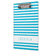 Moderne Blauwe Strepen Patroonnaam Klembord (Links)