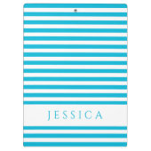 Moderne Blauwe Strepen Patroonnaam Klembord (Achterkant)