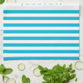 Moderne Blauwe Strepen Patroonnaam Theedoek (Gevouwen)