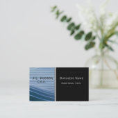 Moderne blauwe strepen Visitekaartje 3 (Staand voorkant)