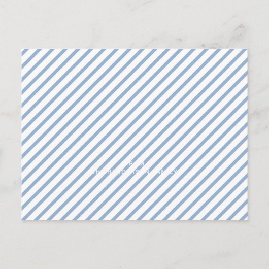 Moderne Blauwe Strepen Vrolijk Kerstfeest Briefkaart (Achterkant)