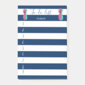 Moderne blauwe streping, ananassen, om lijst uit t post-it® notes (Voorkant)
