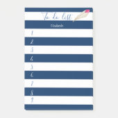 Moderne blauwe streping, doezelaar, lijst uitvoere post-it® notes (Voorkant)