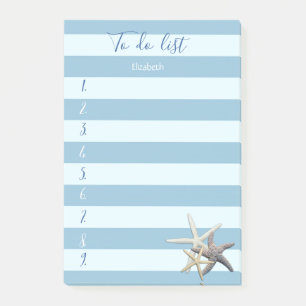 Moderne blauwe streping, Zee sterren, om lijst uit Post-it® Notes