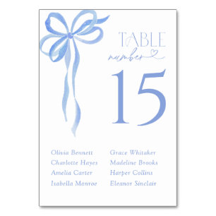 Moderne Blauwe Strik Watercolor Script Bruidsborre Kaart
