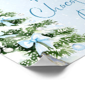 Moderne Blauwe Strikken Kerstboom Heet Chocolade B Poster (Hoek)