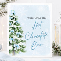 Moderne Blauwe Strikken Kerstboom Heet Chocolade B