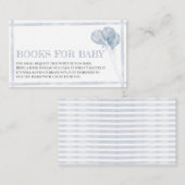 Moderne blauwe stripballonnen... Oh jongen boekt v Informatiekaartje (Voorkant / Achterkant)