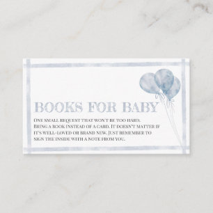 Moderne blauwe stripballonnen... Oh jongen boekt v Informatiekaartje