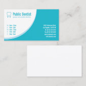 Moderne Blauwe Tandheelkundige Zorg Tand Logo Visitekaartje (Voorkant / Achterkant)