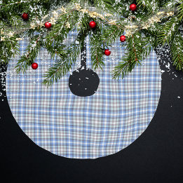 Moderne blauwe taupe tartan ruit kerstboom rok