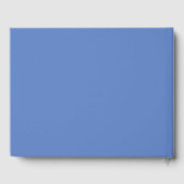 Moderne Blauwe Toile Rozen Bruidsdouche Gastenboek (Achterkant)