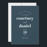 Moderne blauwe trendy foto Bewaar de datum Save The Date<br><div class="desc">Modern Blue Trendy Photo Save the Date beschikt over moderne typecombinaties in gedurfde,  moderne kleuren,  samen met een volledige foto op de achterkant.</div>