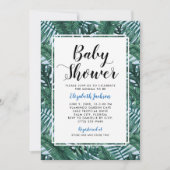 Moderne Blauwe Tropische Palm Bladeren Baby Boy Do Kaart (Voorkant)