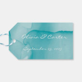 Moderne Blauwe Trouw Dank Je Cadeaulabel (Achterkant Horizontaal)